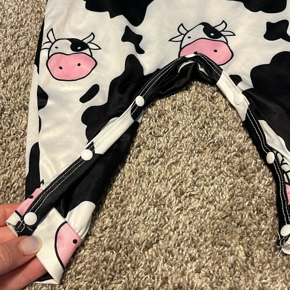 Shein‎ Black & White Cow Infant Romper